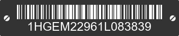 2001 HONDA Civic 1HGEM22961L083839 VIN decoded