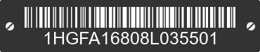 2008 HONDA Civic 1HGFA16808L035501 VIN decoded