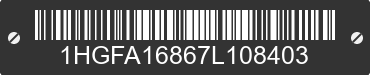 2007 HONDA Civic 1HGFA16867L108403 VIN decoded