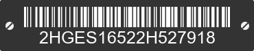 2002 HONDA Civic 2HGES16522H527918 VIN decoded