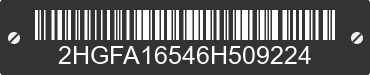 2006 HONDA Civic 2HGFA16546H509224 VIN decoded