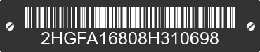 2008 HONDA Civic 2HGFA16808H310698 VIN decoded