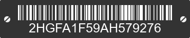 2010 HONDA Civic 2HGFA1F59AH579276 VIN decoded