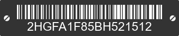 2011 HONDA Civic 2HGFA1F85BH521512 VIN decoded