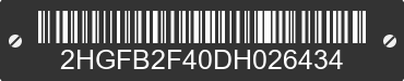 2013 HONDA Civic 2HGFB2F40DH026434 VIN decoded