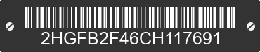 2012 HONDA Civic 2HGFB2F46CH117691 VIN decoded