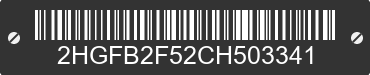 2012 HONDA Civic 2HGFB2F52CH503341 VIN decoded