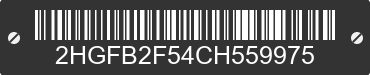 2012 HONDA Civic 2HGFB2F54CH559975 VIN decoded