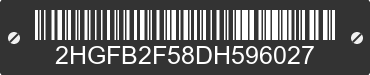 2013 HONDA Civic 2HGFB2F58DH596027 VIN decoded