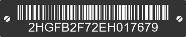 2014 HONDA Civic 2HGFB2F72EH017679 VIN decoded