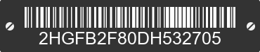 2013 HONDA Civic 2HGFB2F80DH532705 VIN decoded