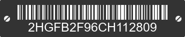 2012 HONDA Civic 2HGFB2F96CH112809 VIN decoded
