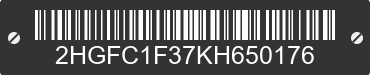 2019 HONDA Civic 2HGFC1F37KH650176 VIN decoded