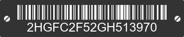 2016 HONDA Civic 2HGFC2F52GH513970 VIN decoded