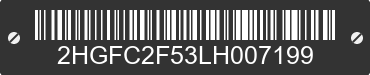 2020 HONDA Civic 2HGFC2F53LH007199 VIN decoded