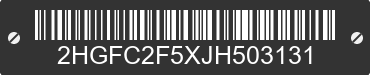 2018 HONDA Civic 2HGFC2F5XJH503131 VIN decoded