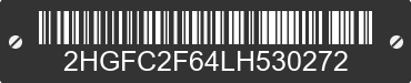 2020 HONDA Civic 2HGFC2F64LH530272 VIN decoded