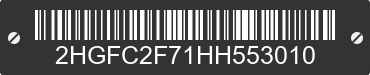2017 HONDA Civic 2HGFC2F71HH553010 VIN decoded