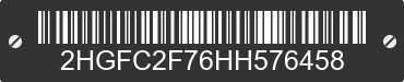 2017 HONDA Civic 2HGFC2F76HH576458 VIN decoded