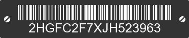 2018 HONDA Civic 2HGFC2F7XJH523963 VIN decoded
