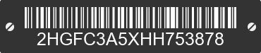 2017 HONDA Civic 2HGFC3A5XHH753878 VIN decoded