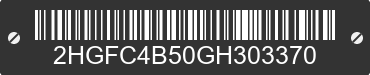 2016 HONDA Civic 2HGFC4B50GH303370 VIN decoded