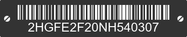 2022 HONDA Civic 2HGFE2F20NH540307 VIN decoded