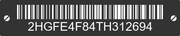 2026 HONDA Civic 2HGFE4F84TH312694 VIN decoded