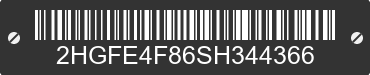 2025 HONDA Civic 2HGFE4F86SH344366 VIN decoded