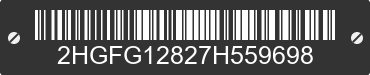 2007 HONDA Civic 2HGFG12827H559698 VIN decoded
