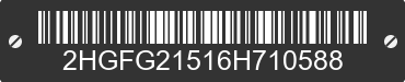 2006 HONDA Civic 2HGFG21516H710588 VIN decoded
