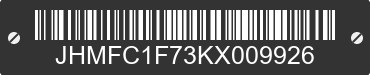 2019 HONDA Civic JHMFC1F73KX009926 VIN decoded