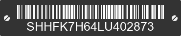 2020 HONDA Civic SHHFK7H64LU402873 VIN decoded