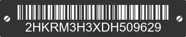2013 HONDA CR-V 2HKRM3H3XDH509629 VIN decoded