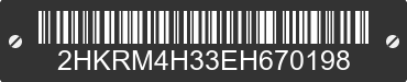 2014 HONDA CR-V 2HKRM4H33EH670198 VIN decoded