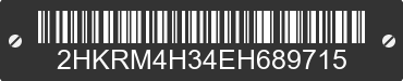 2014 HONDA CR-V 2HKRM4H34EH689715 VIN decoded