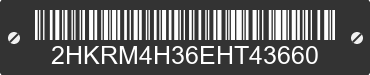 2014 HONDA CR-V 2HKRM4H36EHT43660 VIN decoded