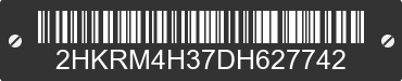 2013 HONDA CR-V 2HKRM4H37DH627742 VIN decoded