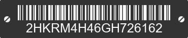 2016 HONDA CR-V 2HKRM4H46GH726162 VIN decoded