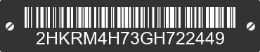 2016 HONDA CR-V 2HKRM4H73GH722449 VIN decoded