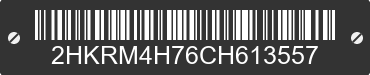 2012 HONDA CR-V 2HKRM4H76CH613557 VIN decoded