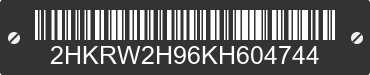 2019 HONDA CR-V 2HKRW2H96KH604744 VIN decoded