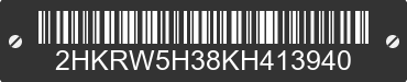 2019 HONDA CR-V 2HKRW5H38KH413940 VIN decoded
