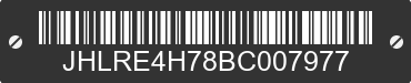 2011 HONDA CR-V JHLRE4H78BC007977 VIN decoded