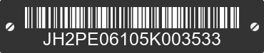 2005 HONDA CRF450 JH2PE06105K003533 VIN decoded
