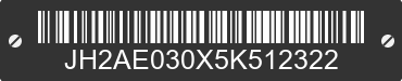 2005 HONDA CRF50F JH2AE030X5K512322 VIN decoded