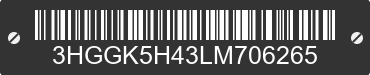 2020 HONDA Fit 3HGGK5H43LM706265 VIN decoded
