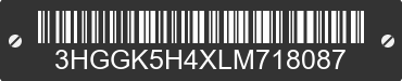 2020 HONDA Fit 3HGGK5H4XLM718087 VIN decoded