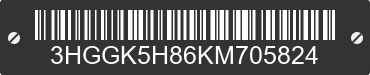 2019 HONDA Fit 3HGGK5H86KM705824 VIN decoded