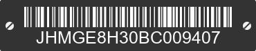 2011 HONDA Fit JHMGE8H30BC009407 VIN decoded